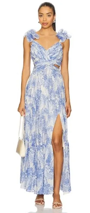 ASTR the Label Fritillaria Maxi Dress Women Size XS Blue Floral thumbnail 1