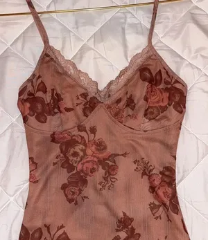 Forever 21 Floral Lace Trim Slip Dress | Brown Mesh Mini Dress | XS thumbnail 2