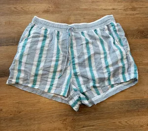 dip Striped Sleep Shorts - Teal & White Women’s L thumbnail 1