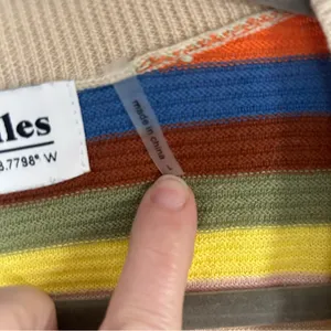 27 Miles Malibu Rainbow Stripe Button Down V Neck Knit Preppy Cardigan Sweater L thumbnail 4