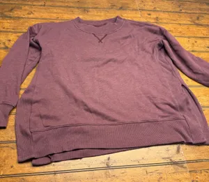 Aerie Women M Mauve Crew Neck Long Sleeve‎ Side Slit Sweatshirt crewneck thumbnail 1