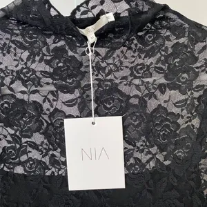 Anthro NIA M Whimsigoth Witchy Black Maxi Dress Floral Lace Mock Neck Sheer Goth thumbnail 4