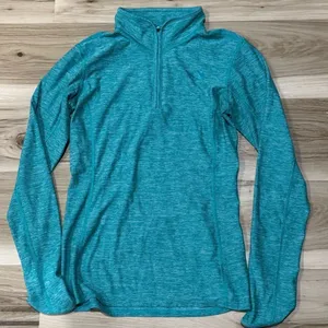 The North Face Space Dye Green Quarter Zip Pullover Top Women’s Small thumbnail 1