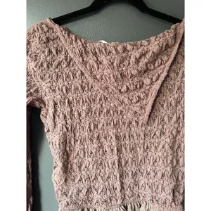 Free People Boho Rose Lace Long Sleeve Crop Top with Ruffle Trim thumbnail 6