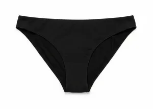 No Boundaries Womens Bikini Bottoms Size L Black Wavy Pucker Texture Cheeky Swim thumbnail 1