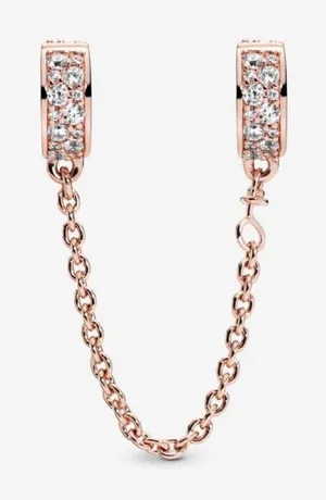 Pandora new Clear Pavé‎ Safety Chain Clip Charm thumbnail 1