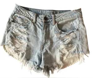 American Eagle Outfitters XTRA SHORT festival Denim Cutoff Shorts Sz 6 thumbnail 1