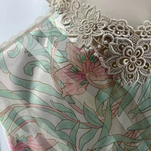 Vintage Inner Most Nylon Slip Lingerie Floral Pink Green Womens Medium thumbnail 2
