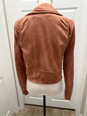 VICI Collection Market Faux Suede Moto Jacket - Dusty Rose Size M thumbnail 5