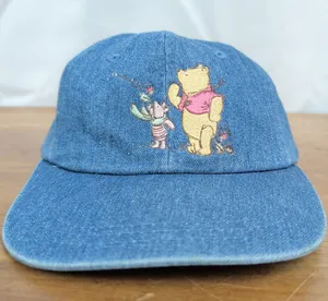 Vintage Disney Winnie the Pooh & Piglet Denim Baseball Cap thumbnail 1