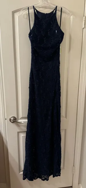 Windsor Formal Long Blue Sequin Navy Dress thumbnail 1
