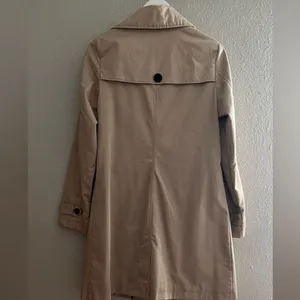 Merona Water Repellent Khaki Double Breasted Long Trench Coat - Medium thumbnail 8