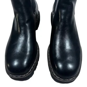 NWT Athlefit Chelsea Solid Ankle Boots Black Chunky Lug Sole Edgy Size 11 thumbnail 3