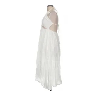 Hello Molly White Soft Breeze Maxi Dress Cut Out Slit Size 8 Boho Vacation thumbnail 9
