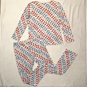Roller Ravbit Limited Edition Red White Blue Moby Whale Pajama Set size Medium thumbnail 6