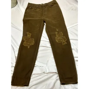 Free People We the Free The Lasso Distressed Straight-leg Jeans Brown 25 thumbnail 8