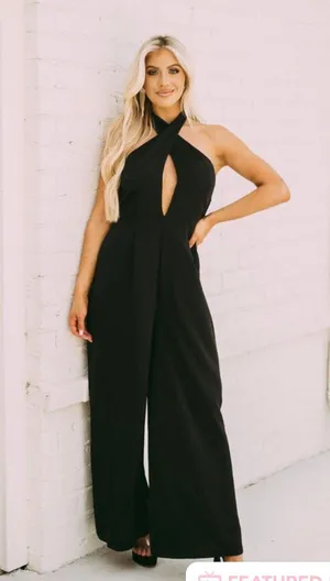 These Three Boutique Wide Leg Halter Neck Jumpsuit thumbnail 5