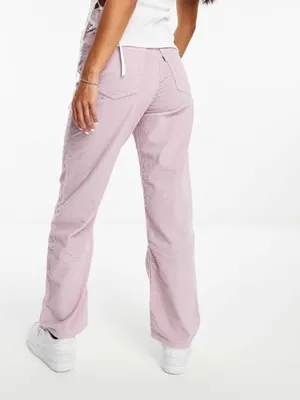 Levi's Premium Ribcage Straight Cord Ankle Jeans Pink Corduroy Pants Size 24 thumbnail 2