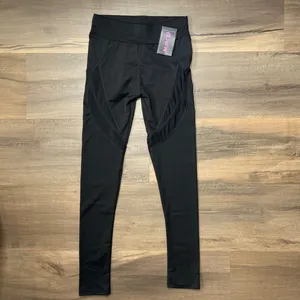 POP Fit Women’s Black High Waisted Mesh Leggings Size Medium NWT thumbnail 18