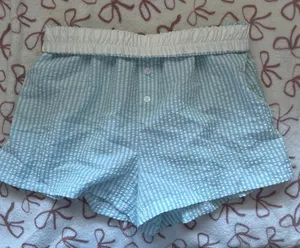 Shein Striped Shorts Blue White thumbnail 1