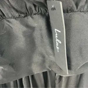 LULUS Black Regal Ruffles Back Ties Hidden Zipper V-Neck Flutter Sleeve Dress thumbnail 7