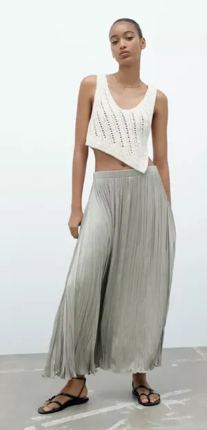 Zara Pleated Midi Skirt thumbnail 1