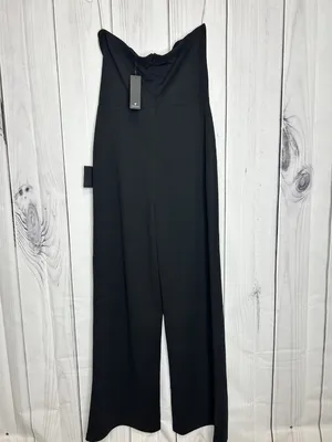Lulus Black Strapless Wide-Leg Jumpsuit Party/Cocktail Size XL NWT NEW thumbnail 4