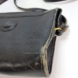 Dooney & Bourke Crossbody Bag Black‎ All Weather Leather Vintage USA Brass thumbnail 3