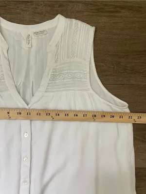 Anthropologie Meadow Rue Sleeveless Blouse Size 14 White Romantic Boho Lace thumbnail 13
