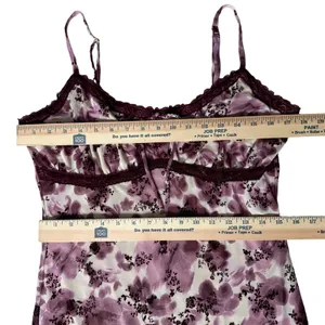 Planet Heart‎ Velvet Floral Babydoll Slip Dress XL Asymmetrical Hem Romantic Y2K thumbnail 13