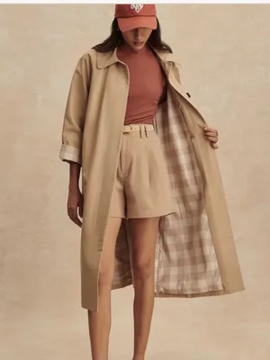 NWT Varley Robyn Oversized Car cotton twill Coat A line shape size xxs thumbnail 3