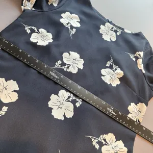 Banana Republic Dress 6 Blue Floral Frill Ruffle 3/4 Sleeve Shift Business thumbnail 8