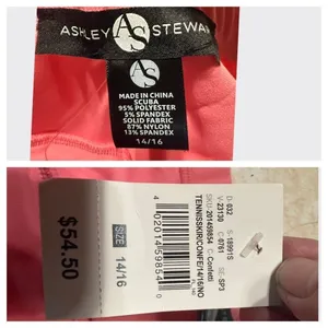 Ashley Stewart Pleated Athletic Knit Tennis Skirt/Skort Sz L 14/16 Coral NWT thumbnail 3