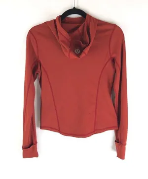 Lululemon Women's Pullover Hoodie Flip Cuff Brick Red Size 6 thumbnail 1