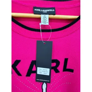 Karl Lagerfeld Paris Hot Pink Eiffel Tower Rhinestone Sweater M NWT Parisian thumbnail 4