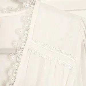 Rococo Sand Mia‎ Long-Sleeve Ruffled Maxi Dress White Lace V-Neck Boho Resort XS thumbnail 7