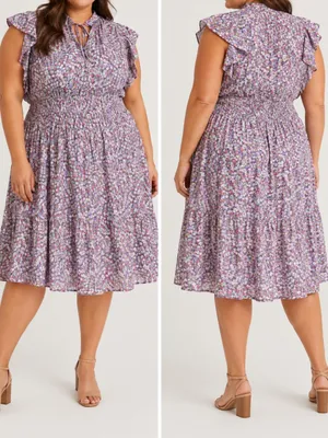Lauren Ralph Lauren Floral Crinkled Cotton Dress in Multicolor thumbnail 10
