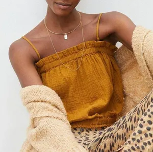 Anthropologie NWT April Gauzy Tank Taupe XL thumbnail 1