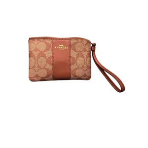 Coach Corner Zip Wristlet in Signature Canvas in KHAKI thumbnail 3