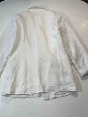 Dolce Cabo 100% Linen White Blazer Size Small Black thumbnail 7