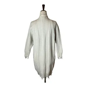Elliatt Sweater Women Small Beige Ivory Knit Knit Open Front Long Line Cardigan thumbnail 5