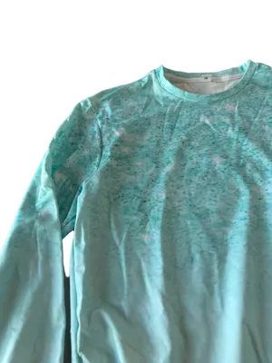 Women's Blue Green Ombre Style Long Sleeve Crew Neck Top Size Medium #260329 thumbnail 2
