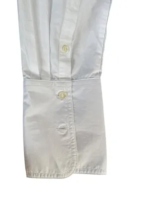 Banana Republic women's white long sleeve button down collared shirt size small thumbnail 6