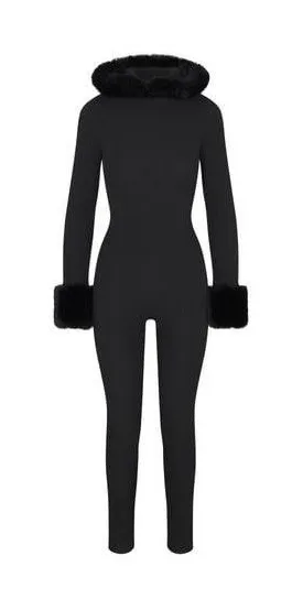 SKIMS Cloud Hooded Catsuit RARE XS onyx New without tags thumbnail 1