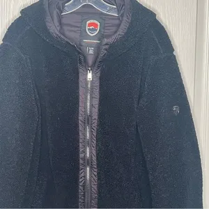 1 Madison Expedition Sz XL Black Faux Fur Fuzzy Hooded Jacket Insulated Sherpa thumbnail 6
