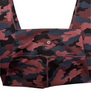 Lululemon Leggings 4 Wunder Under Camo High Rise‎ Black Red Blue thumbnail 6