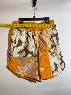 NWT FP Movement Orange Brown Floral Drawstring Athletic Running Shorts Size S thumbnail 4