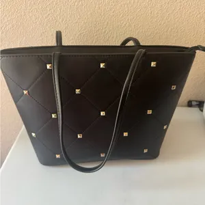 Elegant Black Studded Tote Bag thumbnail 1