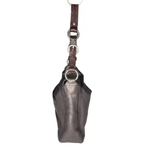 Vintage Coach Metallic Leather Hobo Bag Silver Chain Strap Turn Lock‎ Y2K Purse thumbnail 7