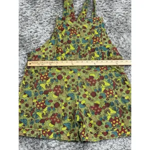 Vintage Jayli Women’s Mushroom Print Overall Shorts Retro Boho Hippie Size XL thumbnail 10